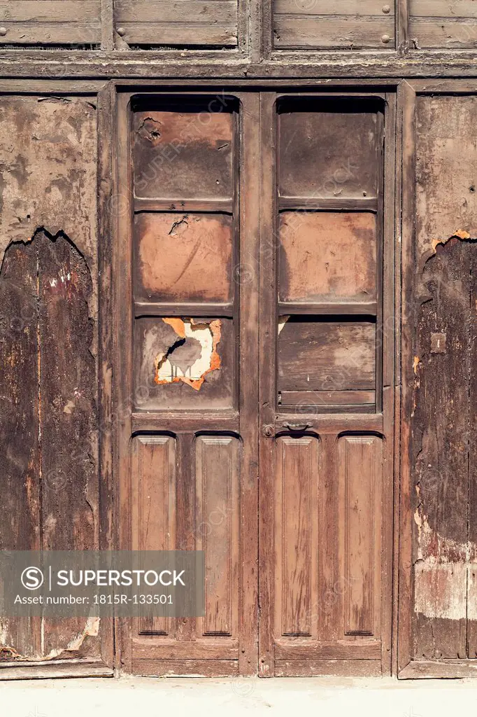 Spain, Wooden grunge door, close up