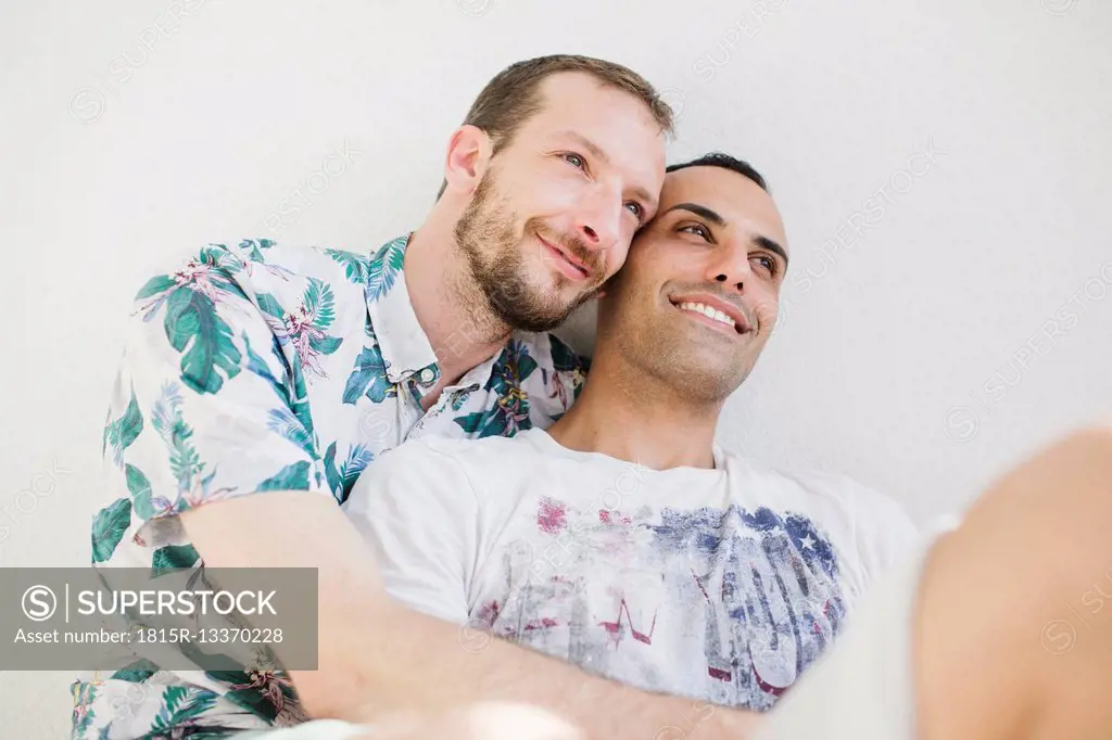 Portrait of a homosexual couple in love
