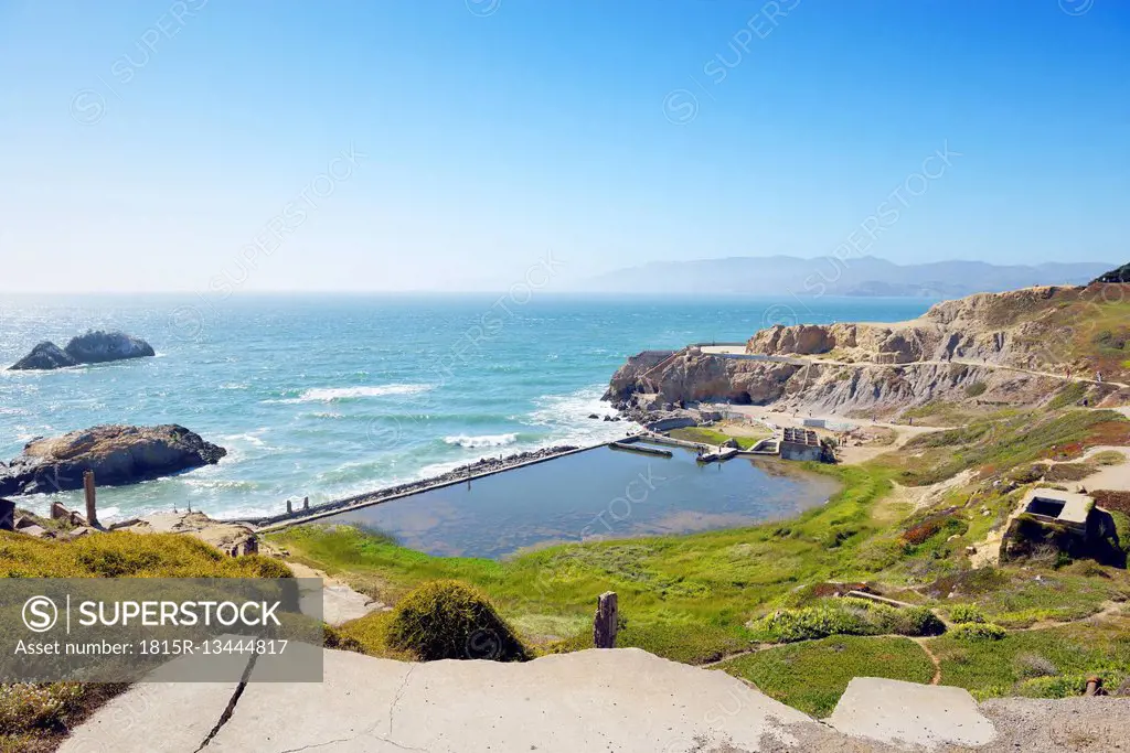 USA, California, San Francisco, ruins of Sutro Baths at Sutro Heights Park