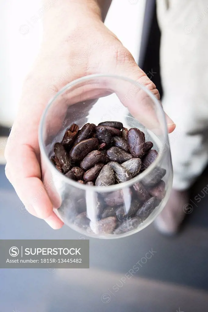 Cocoa beans in a cup