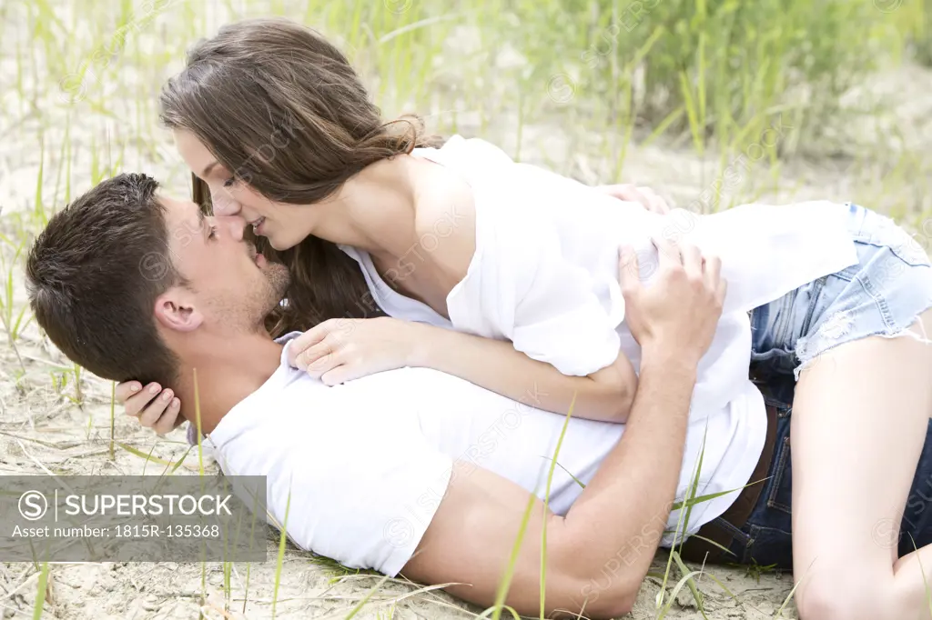 Germany, Bavaria, Young couple falling in love