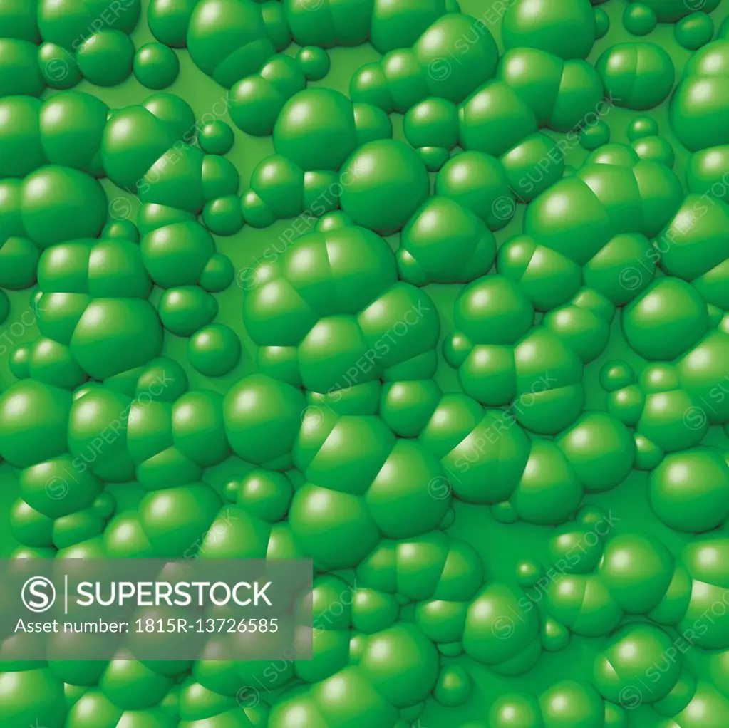 Green bubble shape, 3D Rendering