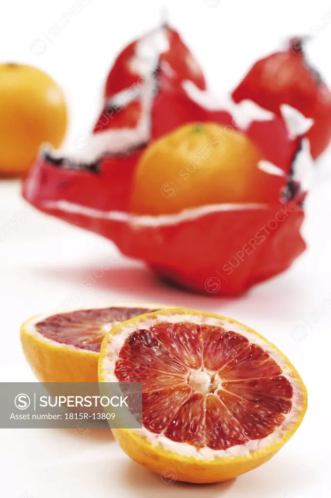 Blood orange in wrapping paper