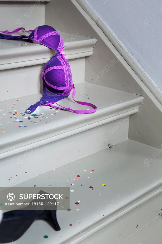 Shoes and bra on steps