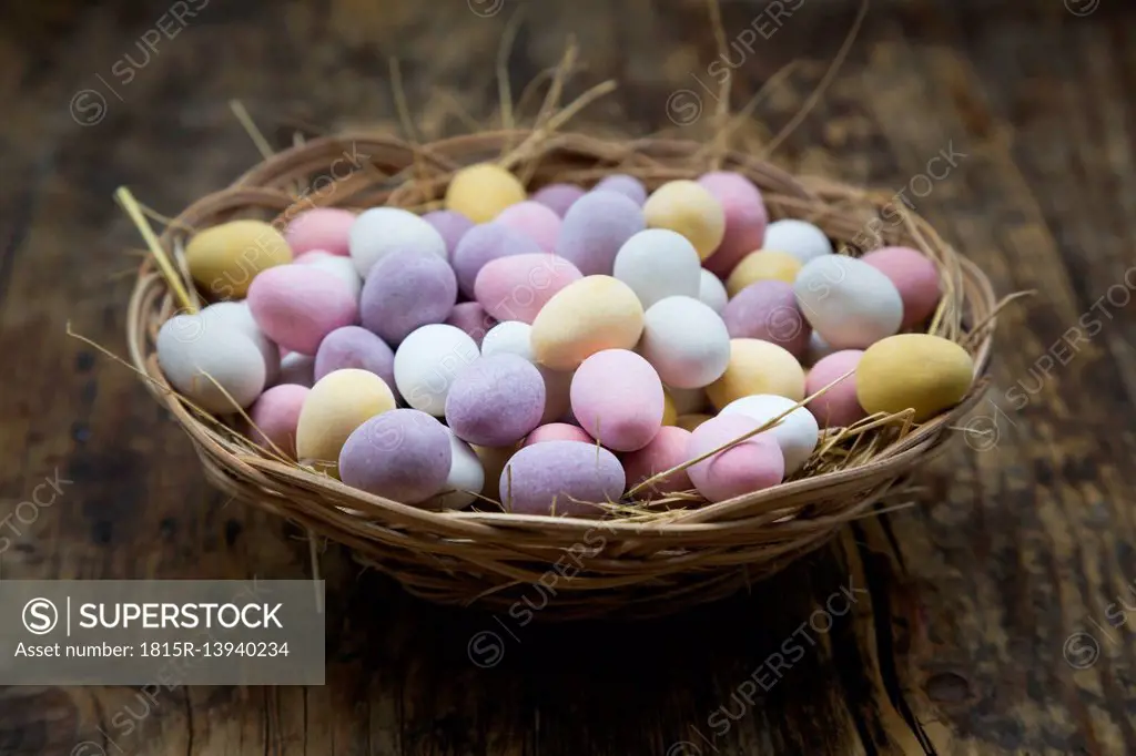 Easter nest of Chocolate Easter eggs