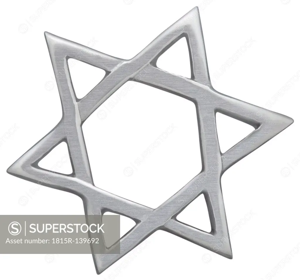 Jewish Symbol on white background, close up
