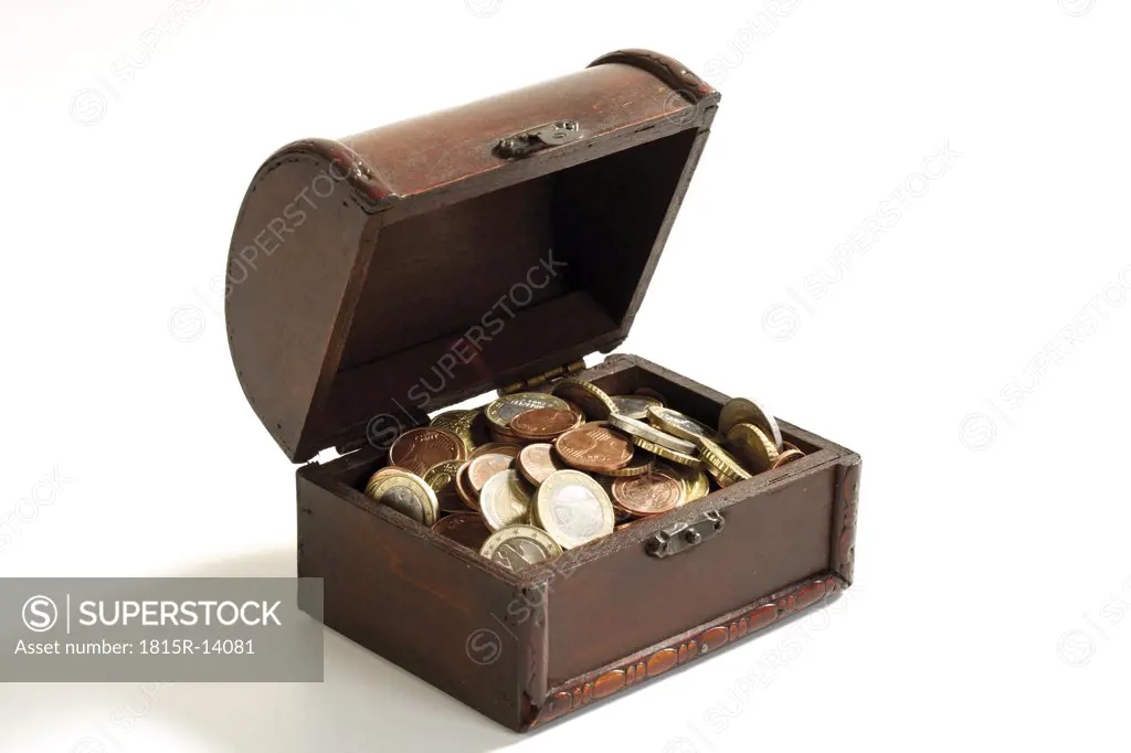 Open cash, full of coins