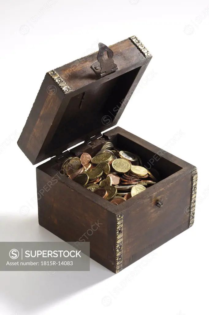 Open cash, full of coins