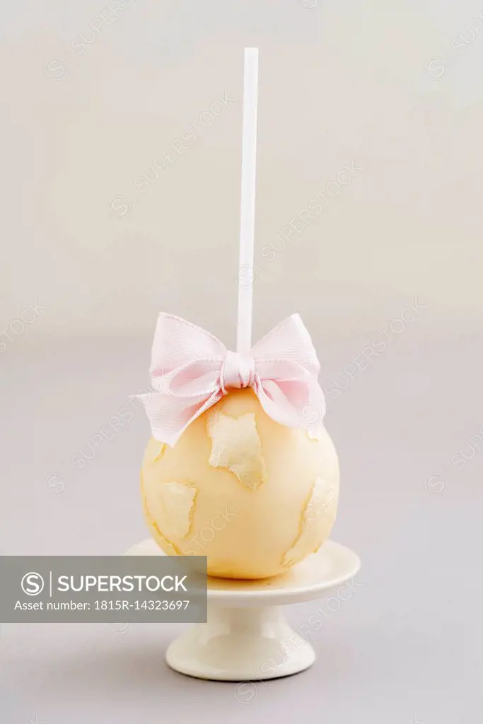 Cake pop with edible paper and rbbon