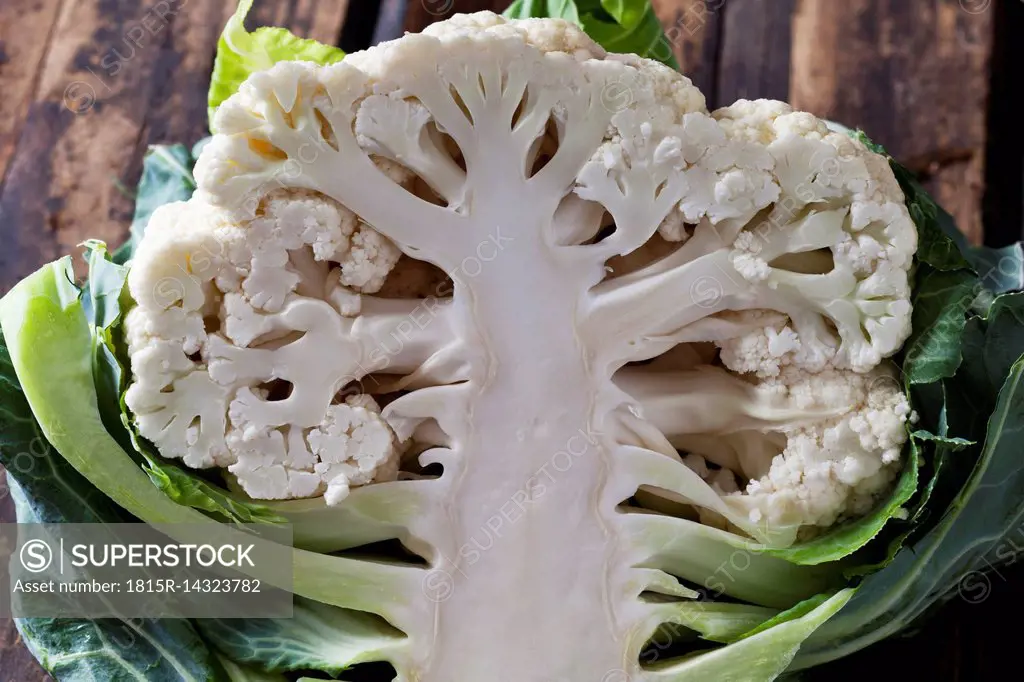 Half cauliflower, close-up