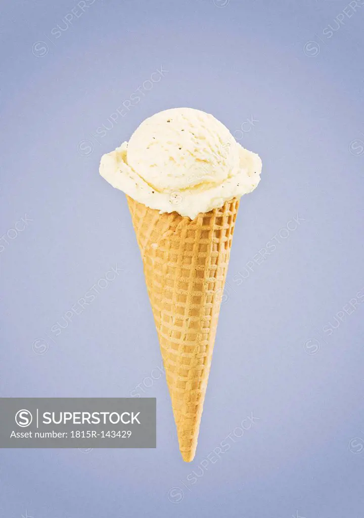Ice Cream in cone with bourbon vanilla flavor