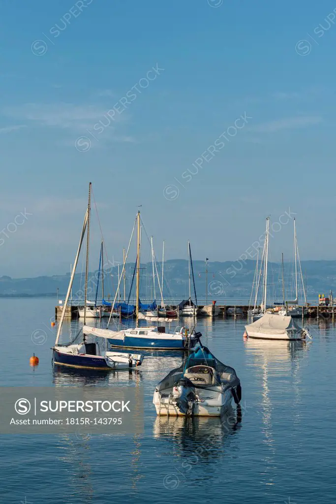 Germany, Wasserburg, View of parking boats in harbour