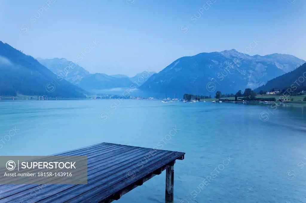 Austria, Tyrol, View of Jetty at Lake Achensee