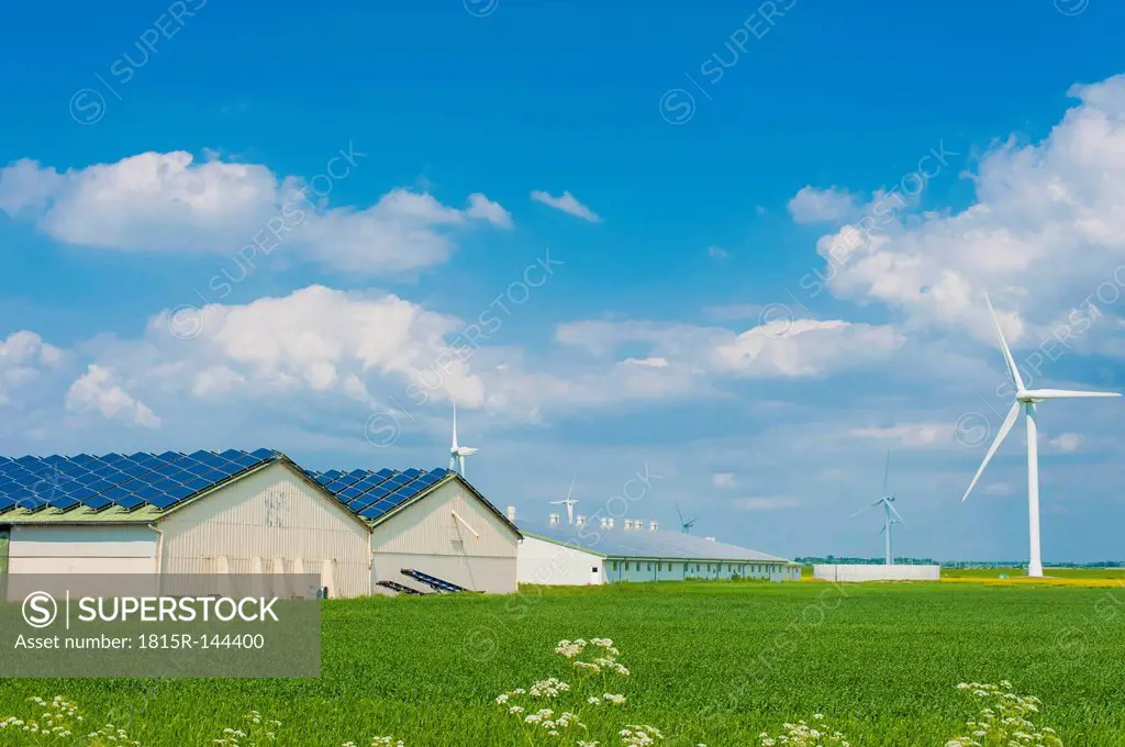 Germany, Schleswig-Holstein, View of solar panel on house roof