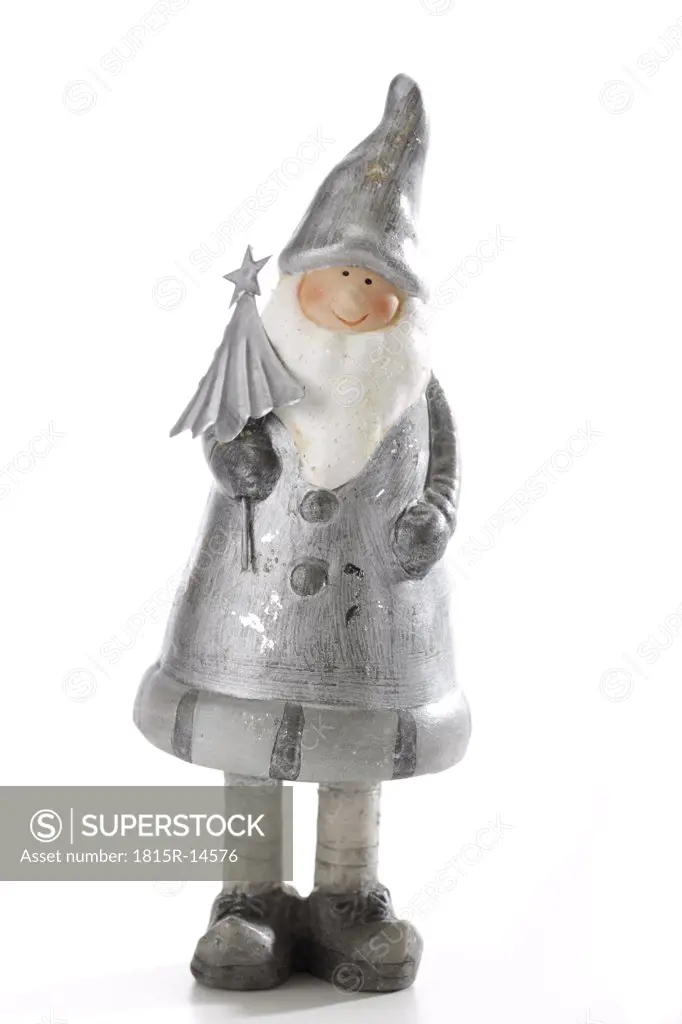 Silvery santa claus figurine