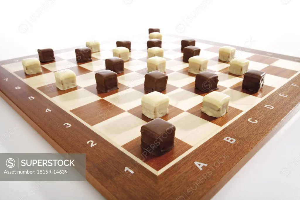 Domino cookies on chessboard