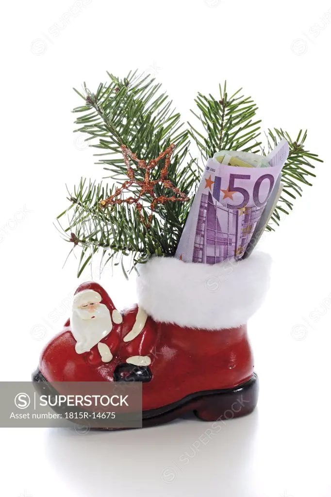 Santa boot with money