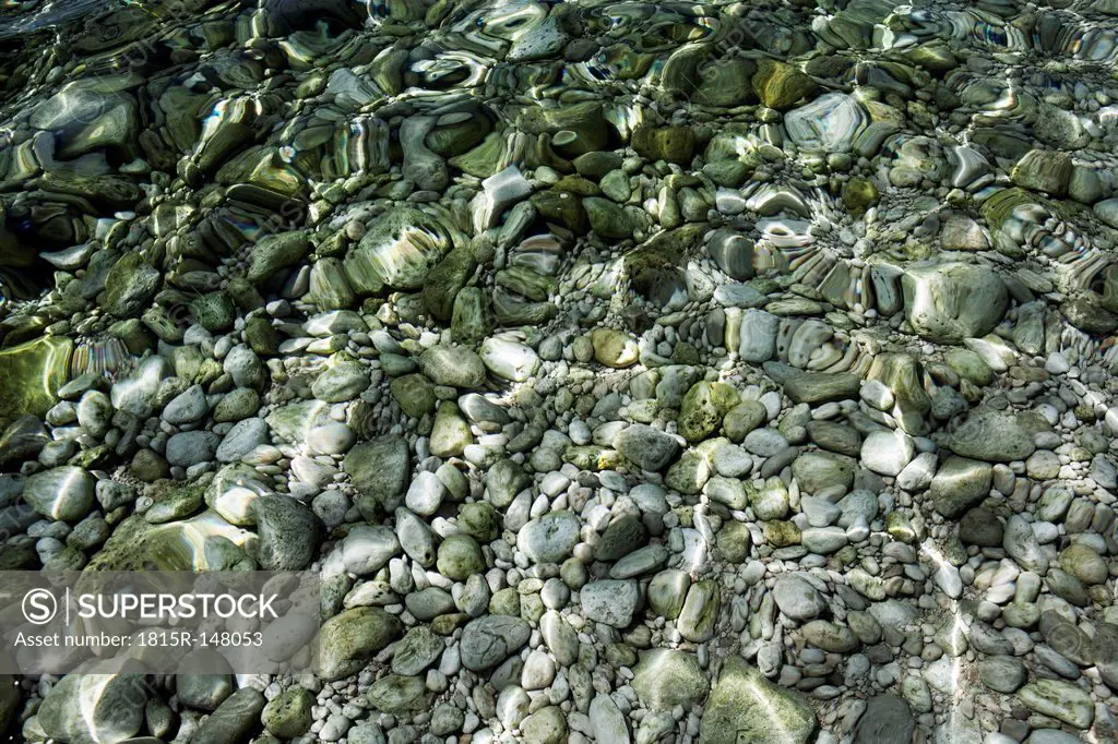 Croatia, Mediterranean Sea, ocean, pebbles at the ground