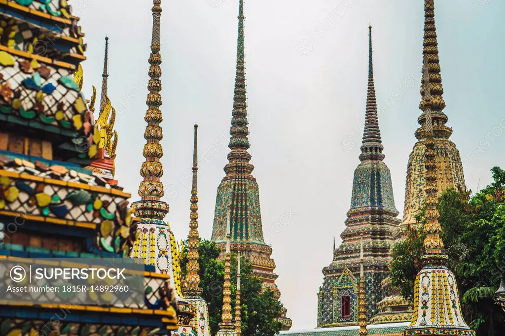 Thailand, Bangkok, pagodas of Wat Pho temple