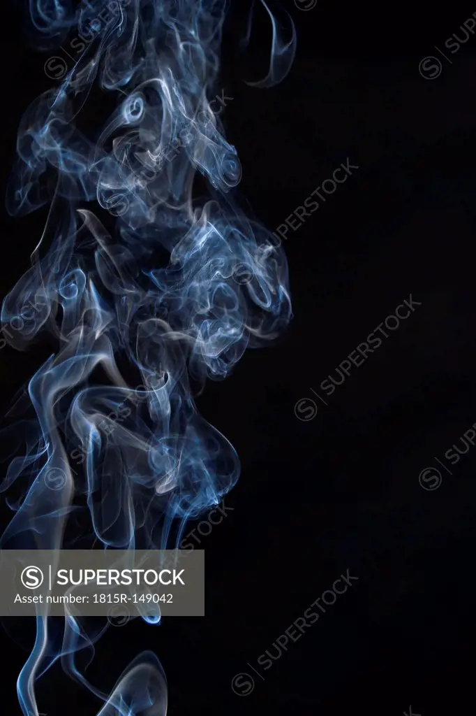 Blue smoke from incense stick