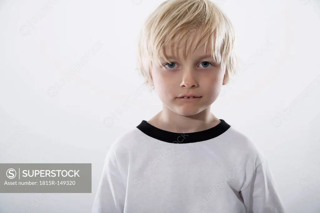 Boy in soccer jersey, portrait