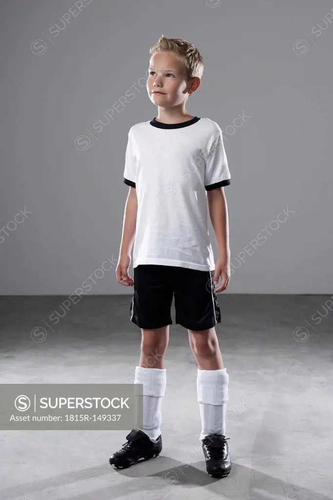 Boy in soccer jersey