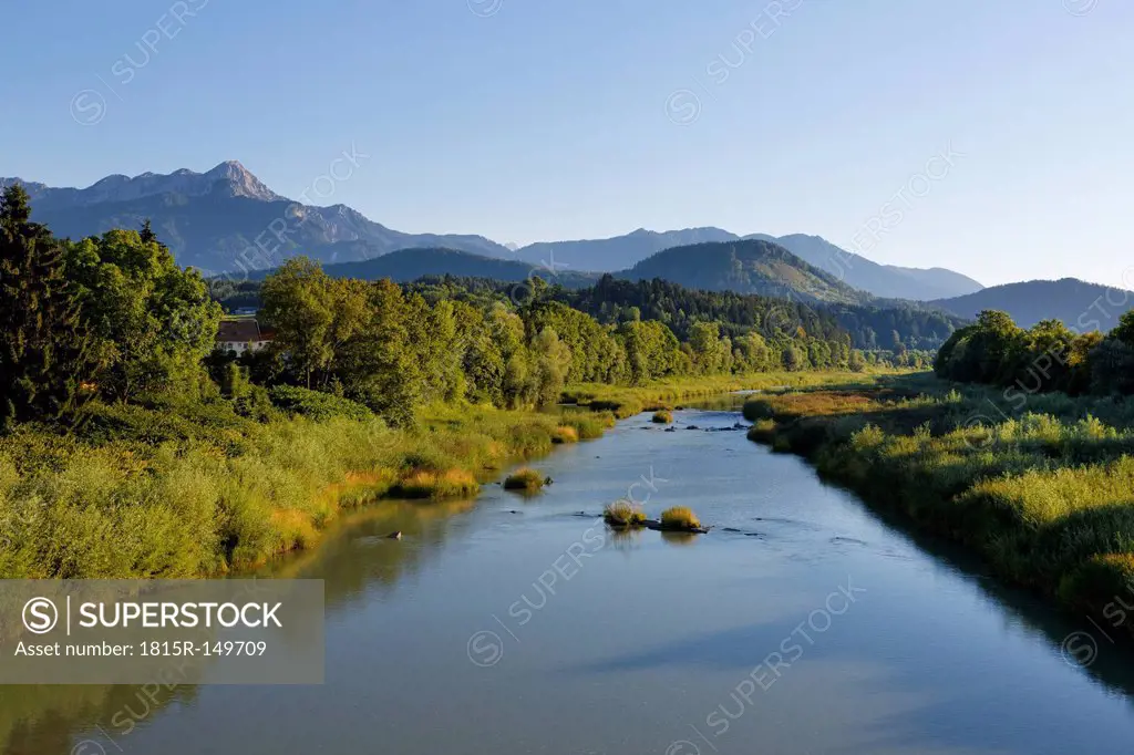 Austria, Carinthia, Drau River with Karawanks