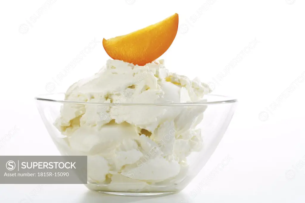 Cream cheese in a bowl, close-up