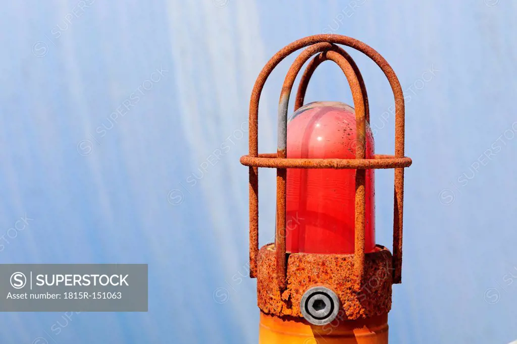 Germany, Badenwurttemberg, Close up of gas warning light of water treatment plant