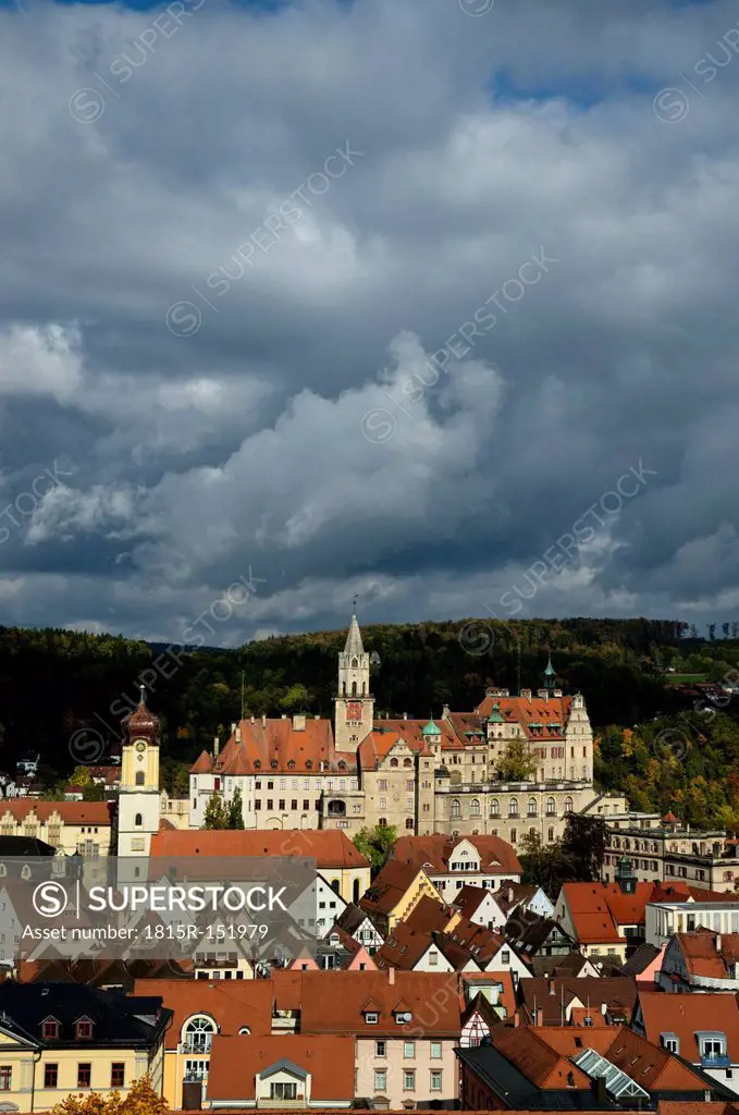 Germany, Baden Wuerttemberg, Sigmaringen, View of Sigmaringen castle