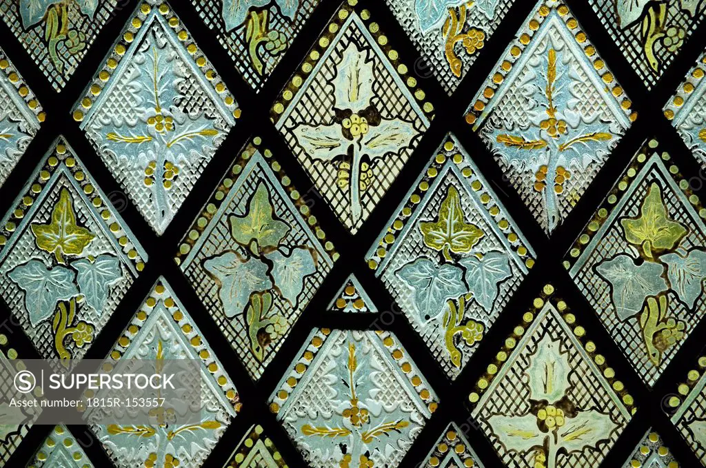UK, Wales, Stained-glass window