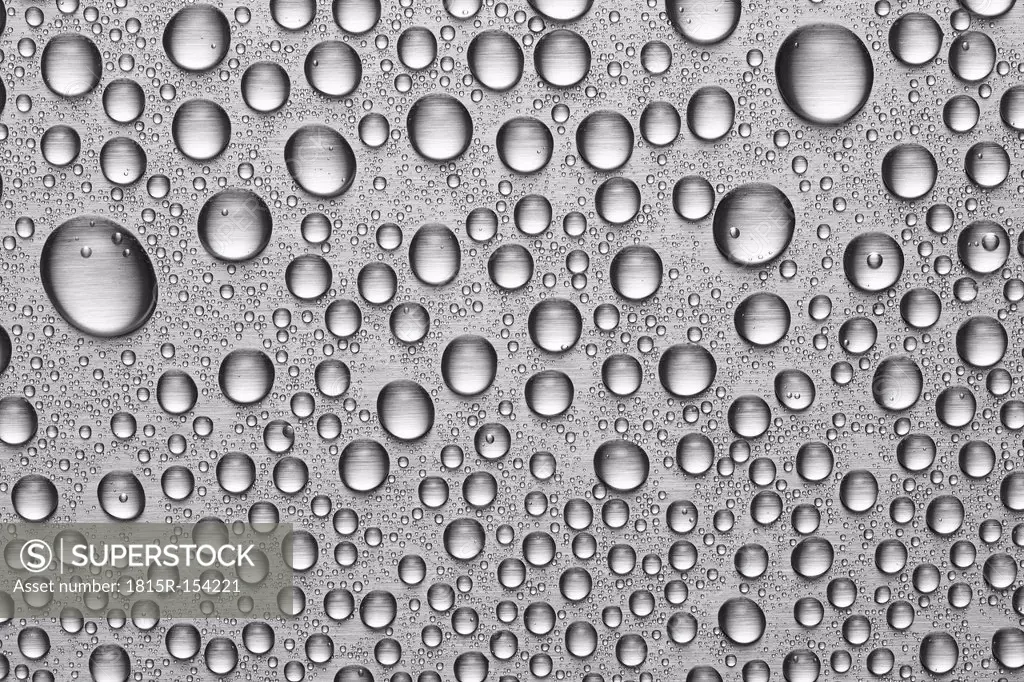 Water drops on metal sheet