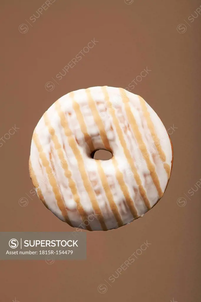Striped doughnut, studio shot
