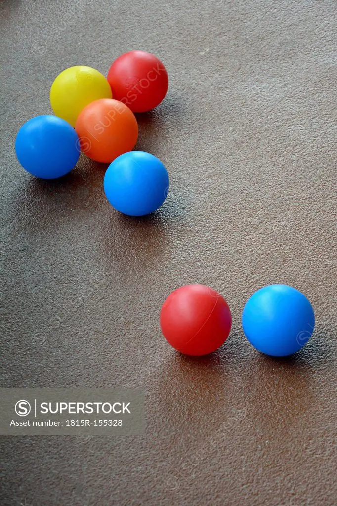 Coloured plastic balls