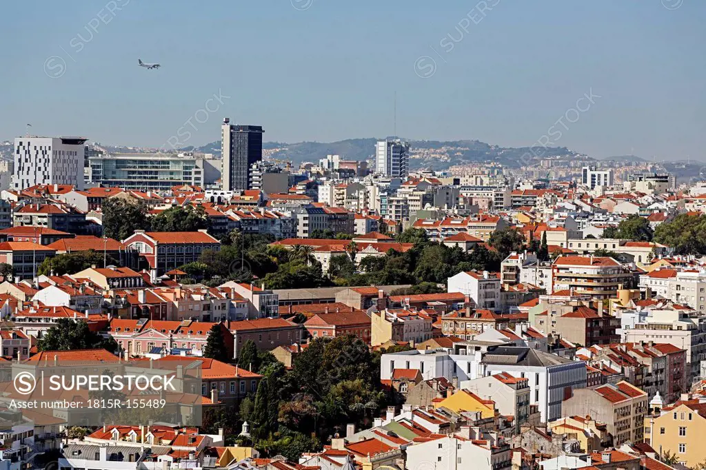 Portugal, Lisbon, Miradouro de Nossa Senhora do Monte, view over the city