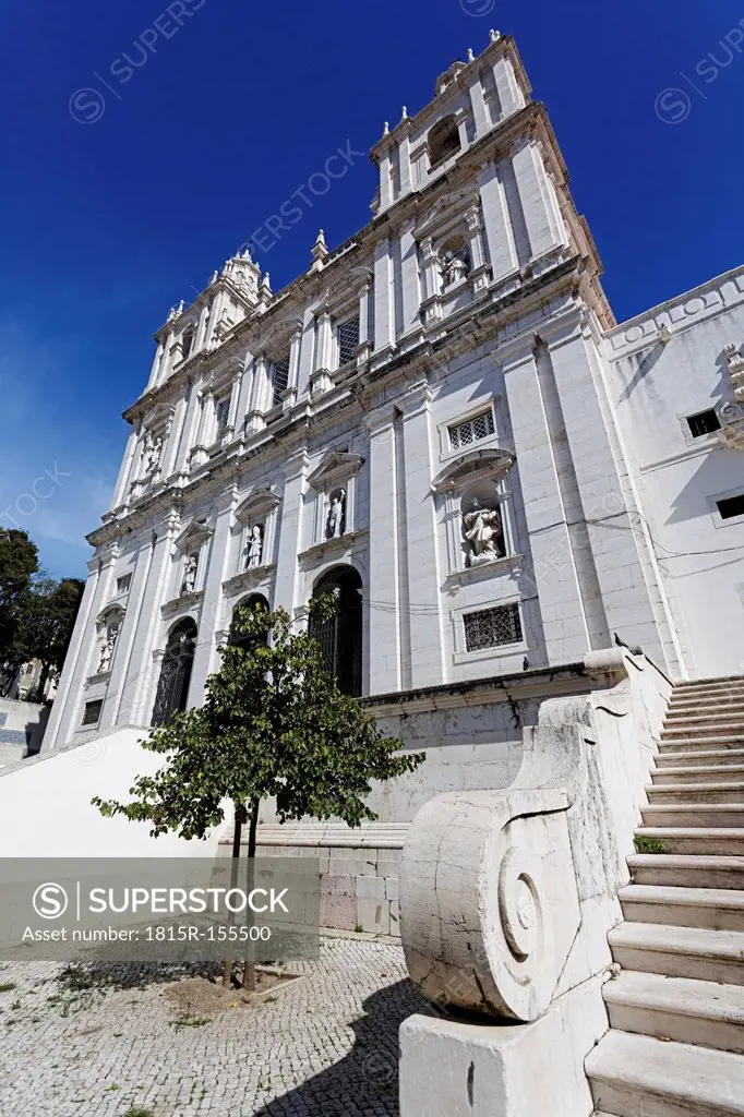 Portugal, Lisbon, Alfama, monastery of Sao Vicente de Fora, facade of conventual church