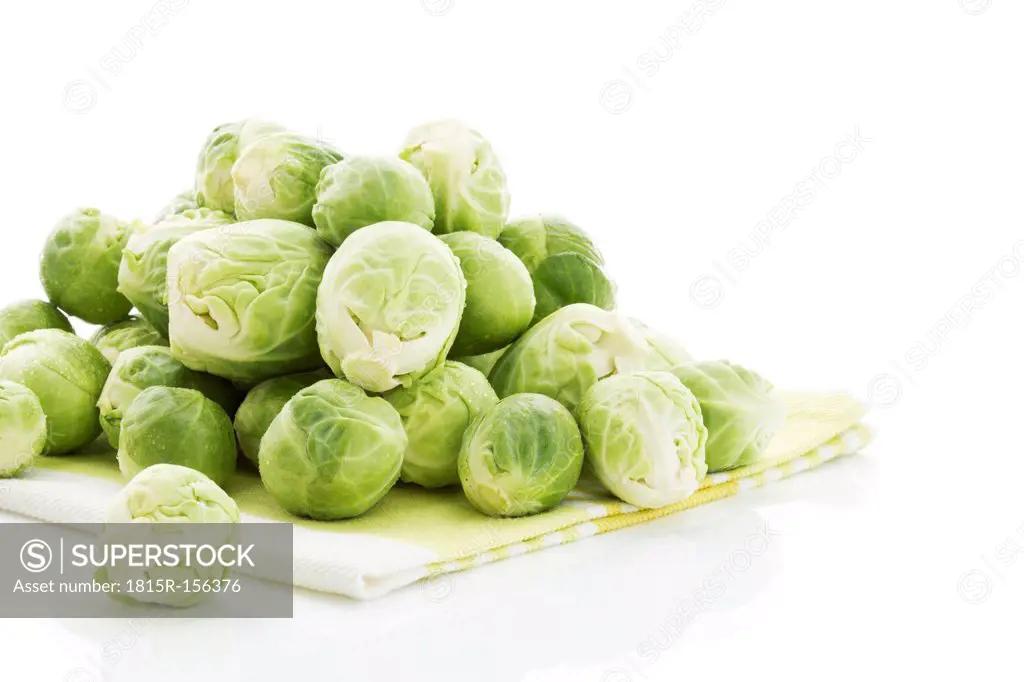 Brussel sprout on kitchen towel