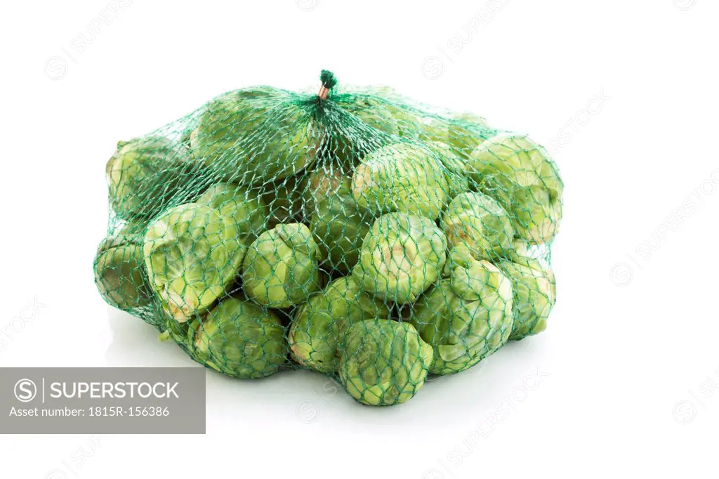 Brussel sprout in net
