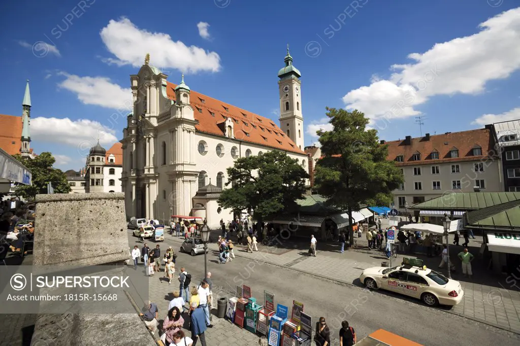 Germany, Bavaria, Munich, Heilig-Geist-Kirche on Viktualienmarkt