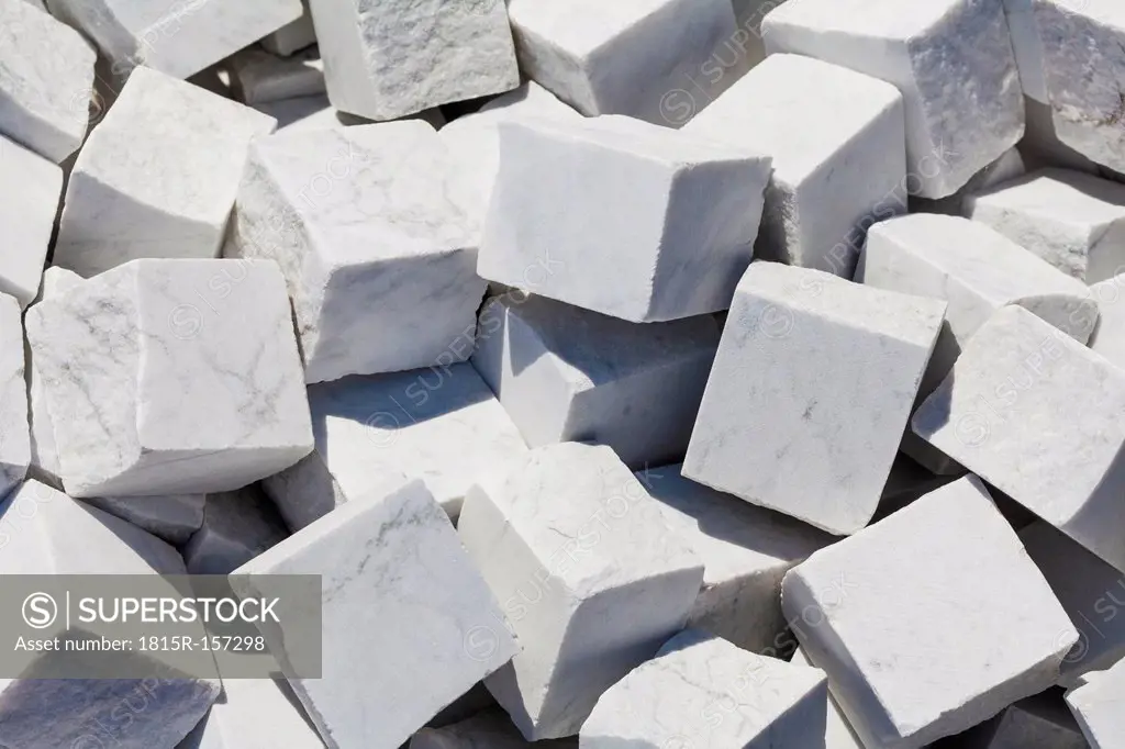 Germany, cobblestones, Carrara marble