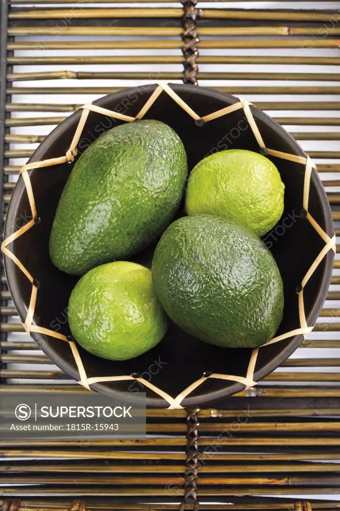 Avocado and Limes in bowl
