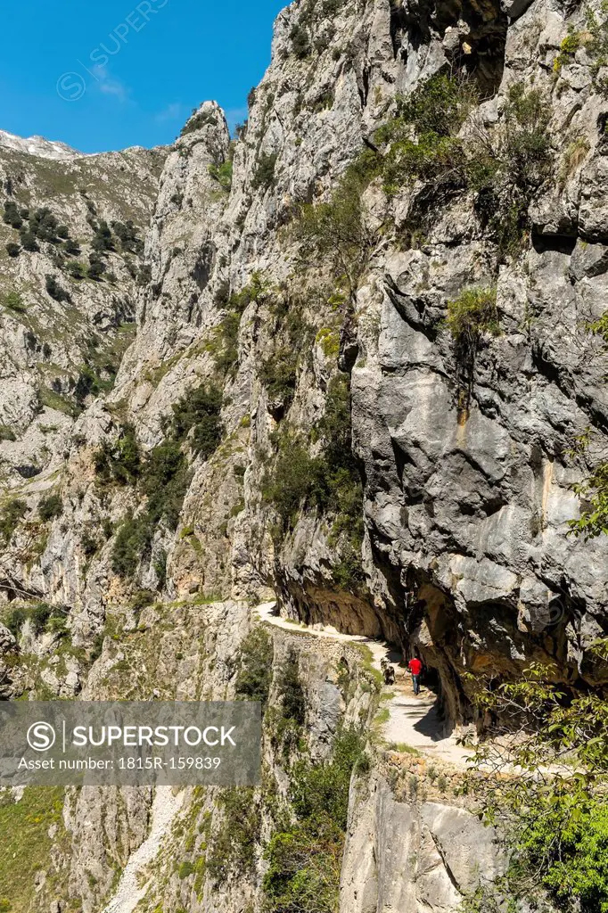 Spain, Asturia, Picos de Europa National Park, Ruta del Cares, Trail from Poncebos to Cain