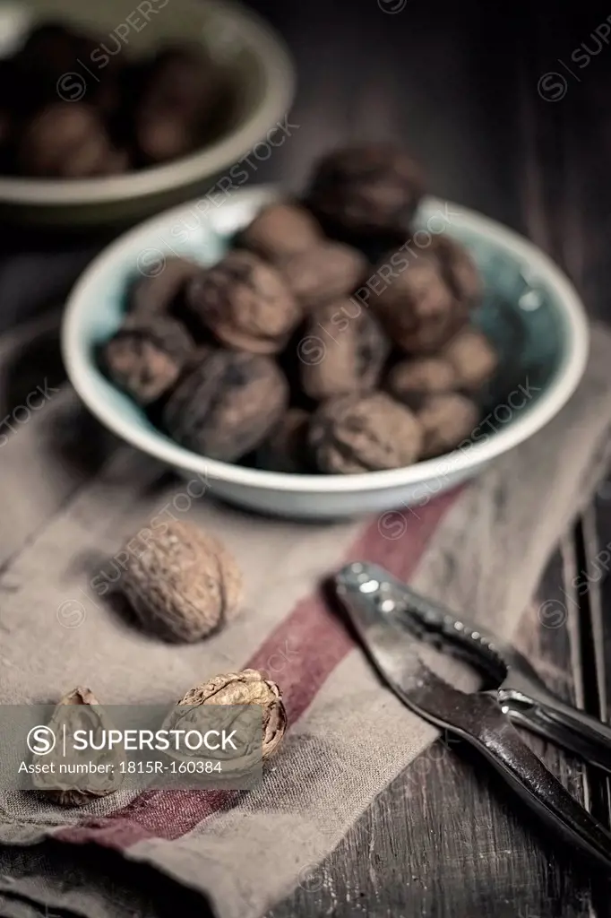 Bowl of walnuts, studio shot