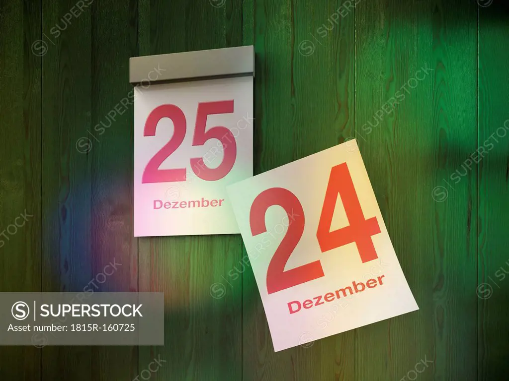 Calendar at Christmas time, 3D Rendering