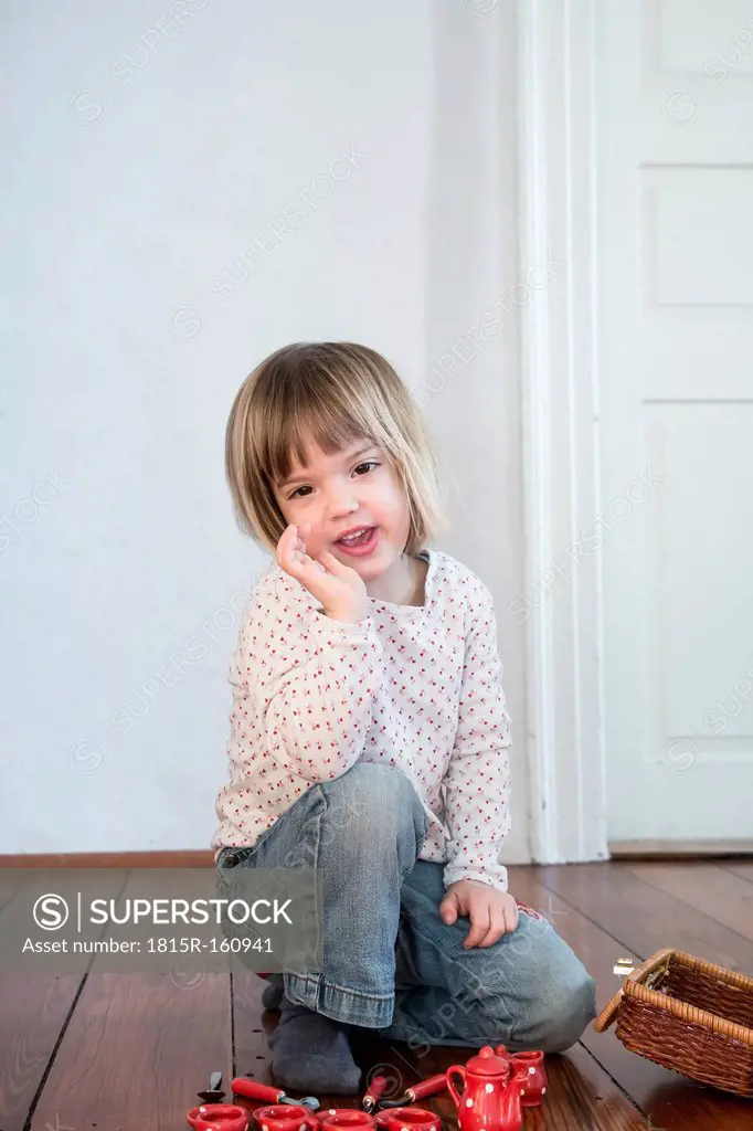 Little girl telling something
