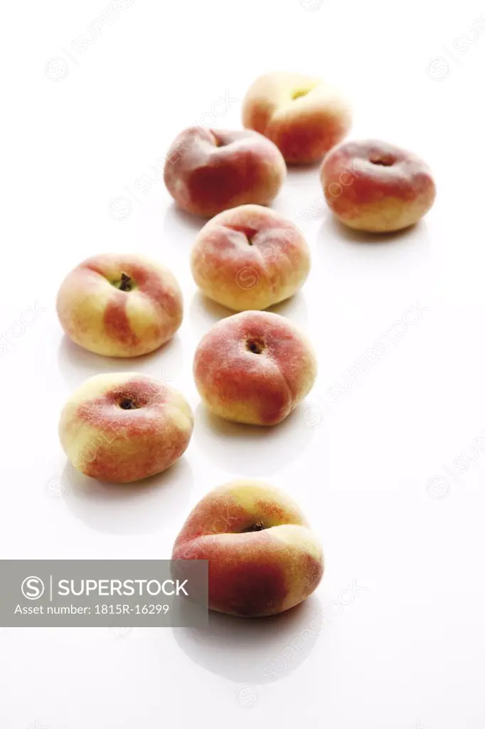 Mountain Peaches ((Prunus persica var. platycarpa), close-up