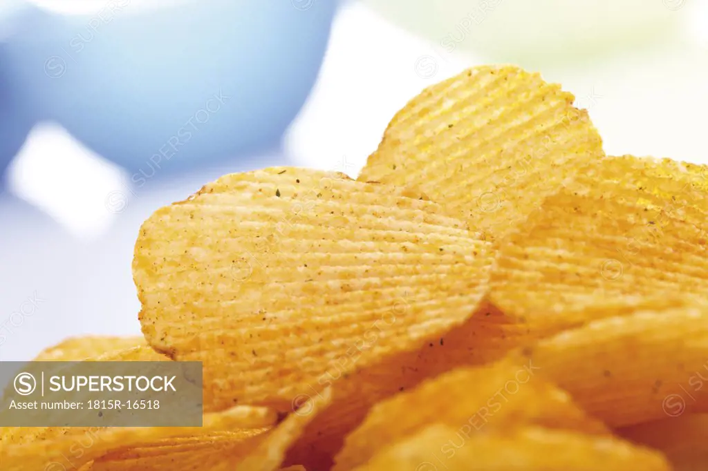 Potato chili chips, close-up