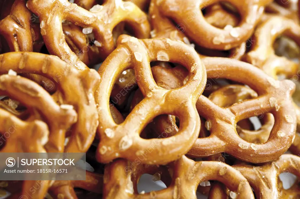 Salted pretzels, close-up