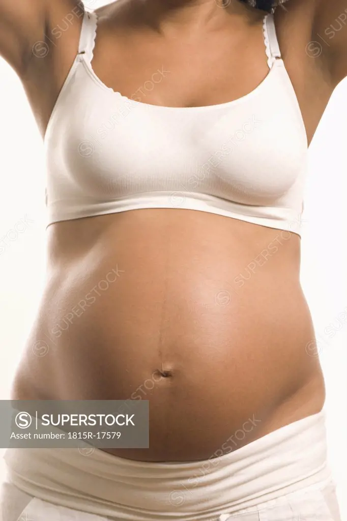 Pregnant woman, mid-section