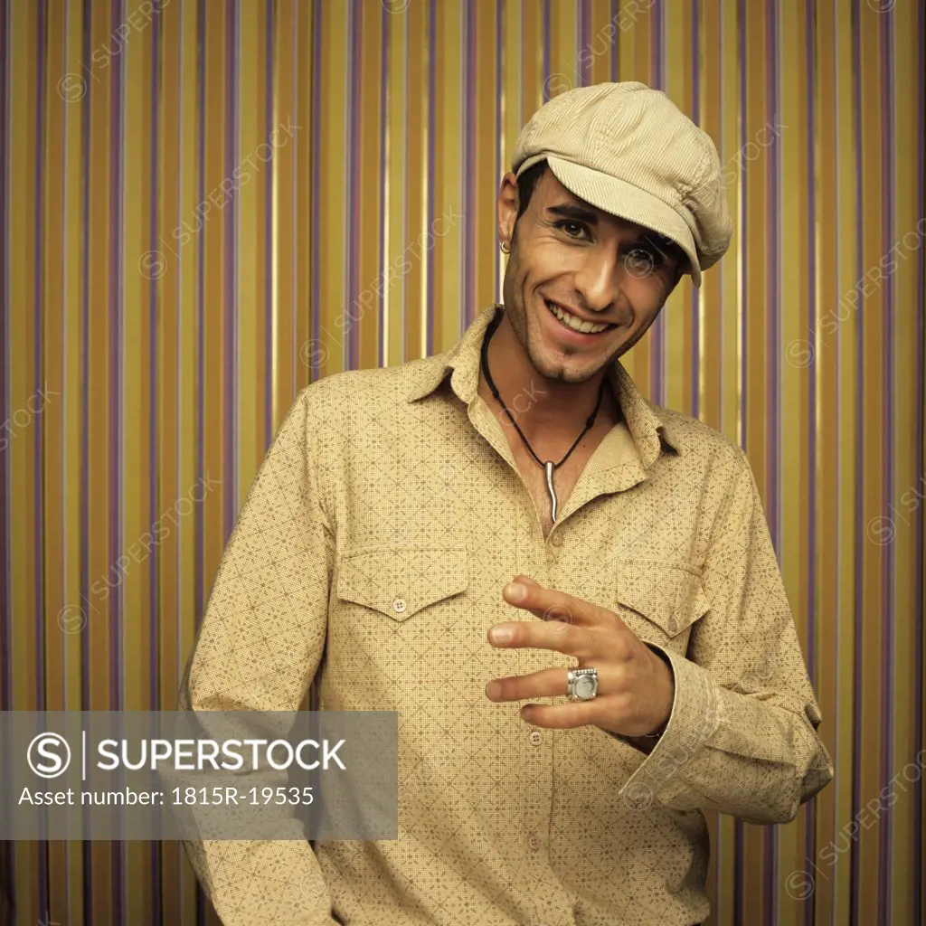 Man with cap, retro style